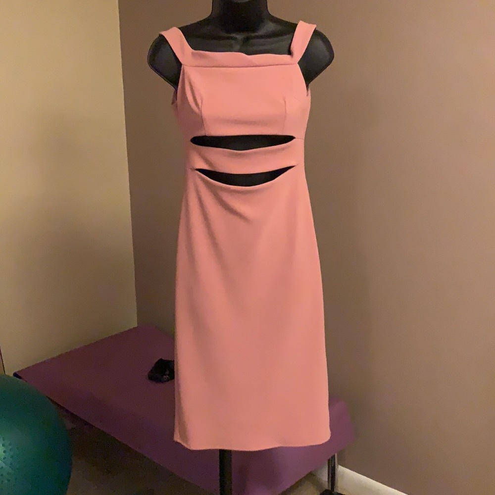 Topshop Pink Midi Cocktail Dress